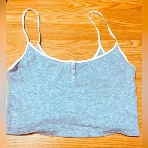 Grey Button tank top. Size M; from offline by aerie.